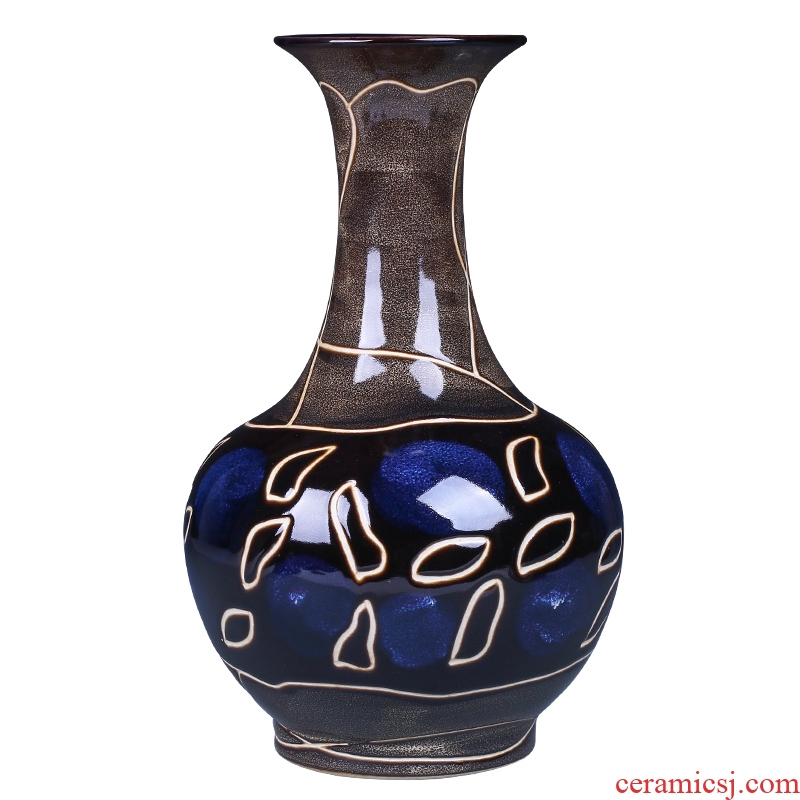 Manual creative up jingdezhen ceramics, vases, flower arrangement of Chinese style restoring ancient ways wine rich ancient frame is placed in the living room