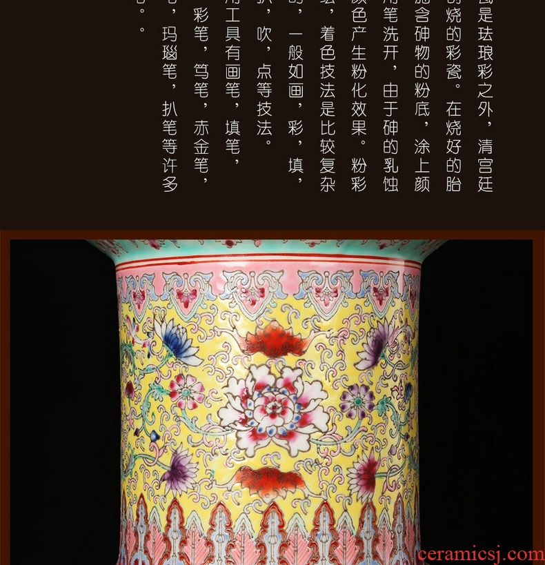 Modern Chinese jingdezhen ceramics sitting room adornment colored enamel of large vases, flower receptacle TV ark, furnishing articles - 544959421503