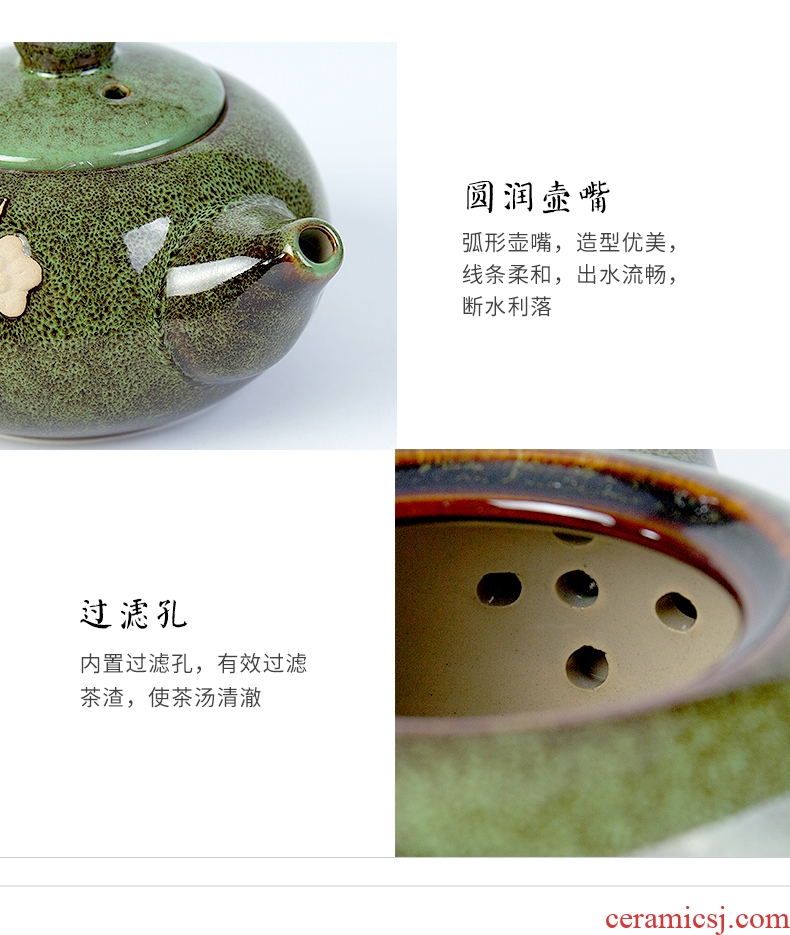 Ronkin Japanese up tea set suit household contracted tea tea set a complete set of ceramic teapot teacup 6 pack