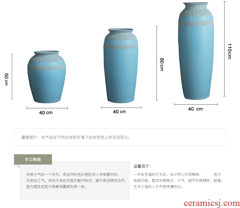 Modern European ceramic vase color glaze up landing vase sitting room hotel villa place big vase retro - 556486484510