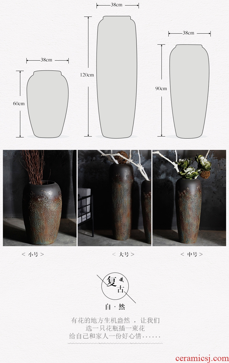 New Chinese style floor vases, flower arranging the sitting room porch home decoration of jingdezhen ceramic dried flowers large floral furnishing articles - 566215723390