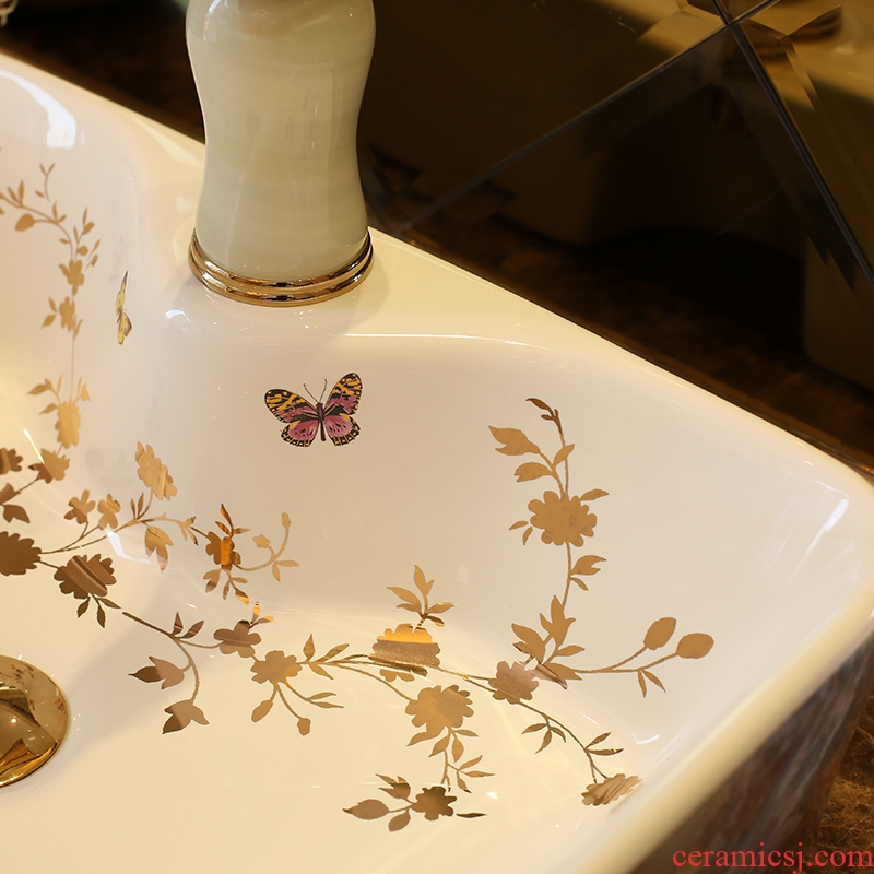 Jingdezhen ceramic art stage basin tap water lavatory art circle European toilet lavabo