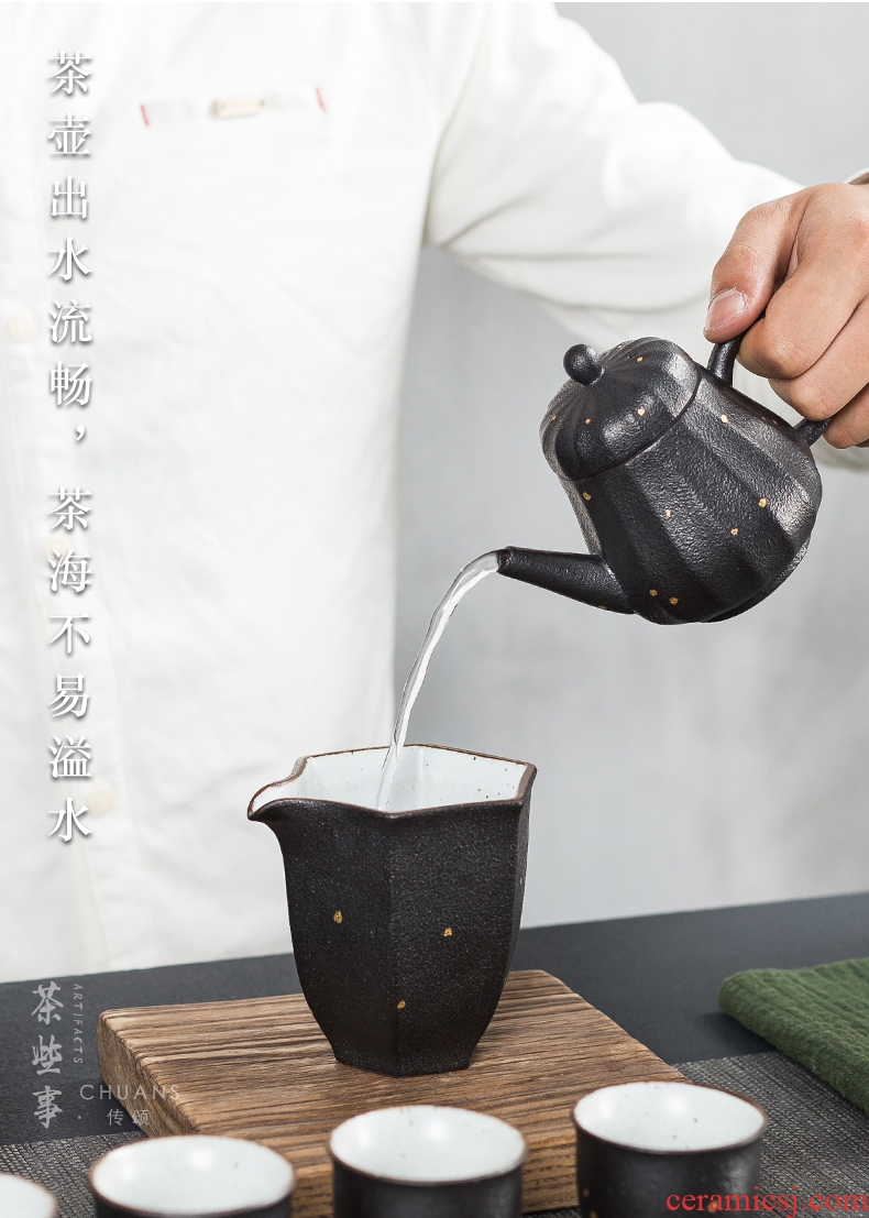 Famed kungfu tea set a complete set of contracted household ceramic teapot teacup tea tea tea gifts