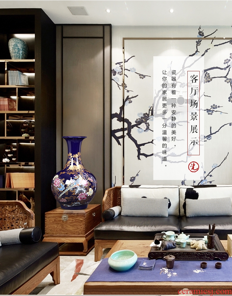 Jingdezhen ceramics vase landing large flower arranging new Chinese style home sitting room adornment TV ark, furnishing articles