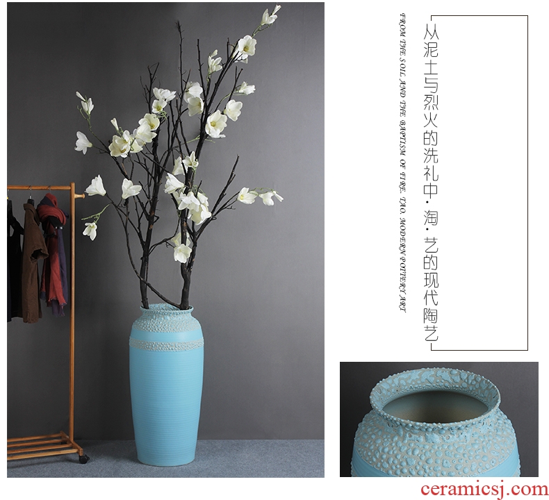 Modern European ceramic vase color glaze up landing vase sitting room hotel villa place big vase retro - 556486484510