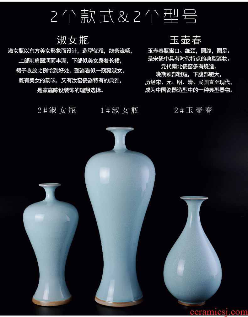 Jingdezhen ceramic vase landing European I and contracted sitting room TV ark, creative dry flower arranging flowers large furnishing articles - 536537499009