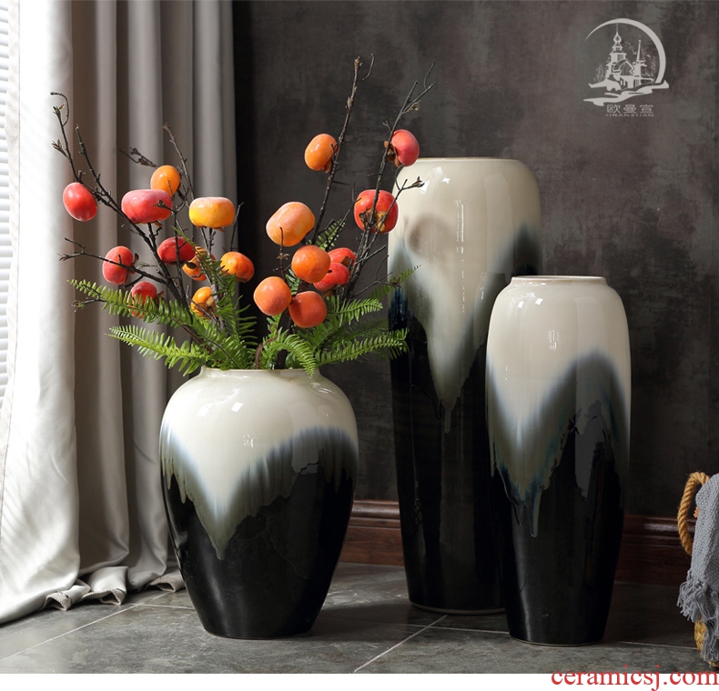 European vase furnishing articles ceramic sitting room large flower arranging creative home TV ark, vase ground adornment table - 569111187733