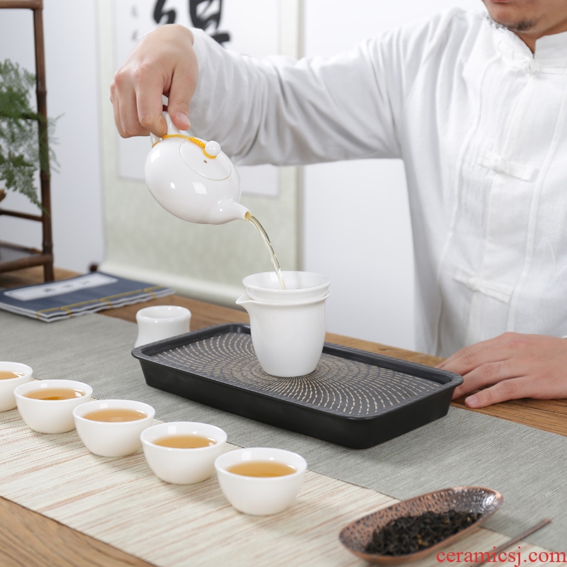 Thyme tang white porcelain kung fu tea set dehua ceramic fair keller Japanese tea tea with parts points