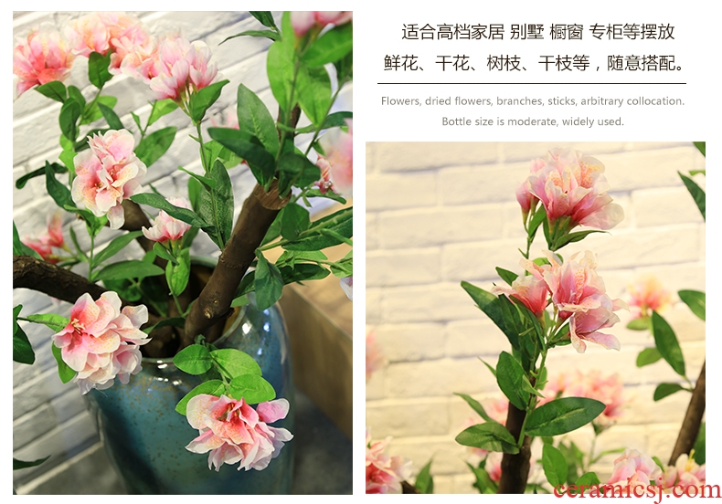 Modern new Chinese style of large vases, jingdezhen ceramics hand - made dried flowers, flower arrangement, the sitting room TV ark, furnishing articles - 550663584634