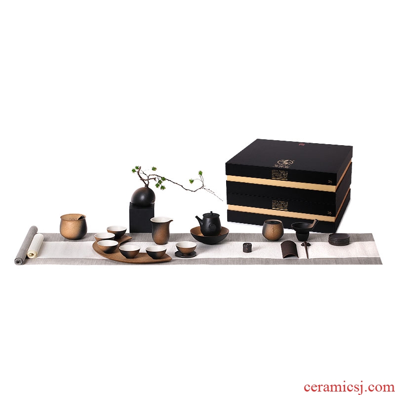 Million kilowatt/ceramic tea set # complete portfolio tea set gift boxes with tea tray Song Yun gentleman's style