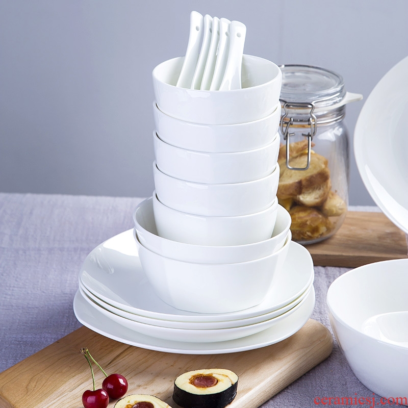 With 24 square head set tableware jingdezhen pure white ipads China western - style dishes dishes mailed home to pack