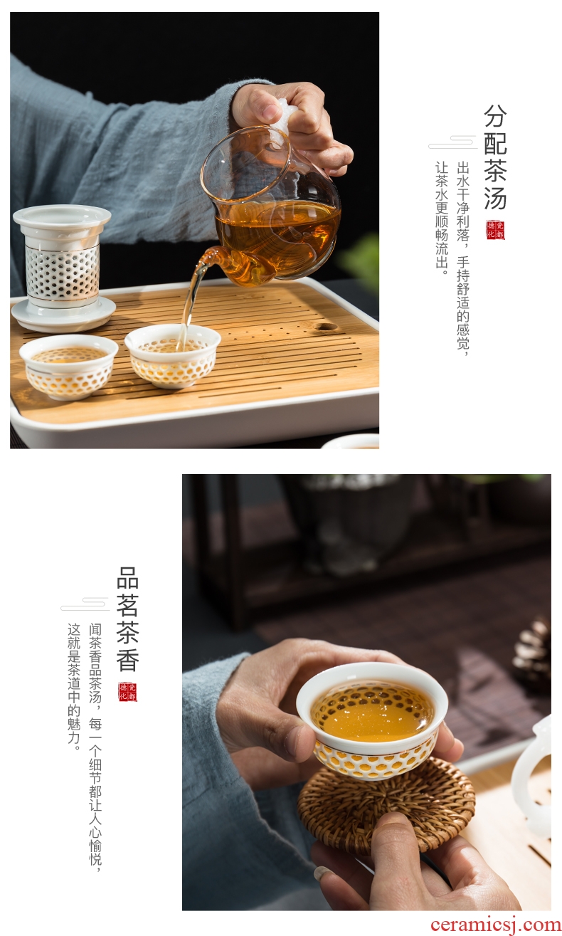 Glass teapot with thick hot tea with ceramic filter tank bonus linglong cup teapot kung fu tea