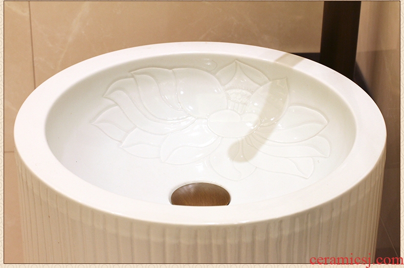Jingdezhen ceramic art basin sinks pillar sink basin bathroom sinks European archaize on stage