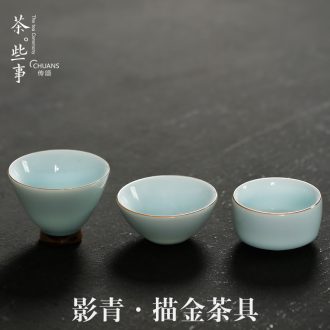 Talk of contemporary and contracted shadow colour tea cup green individual cup sample tea cup household ceramics creative gift cups