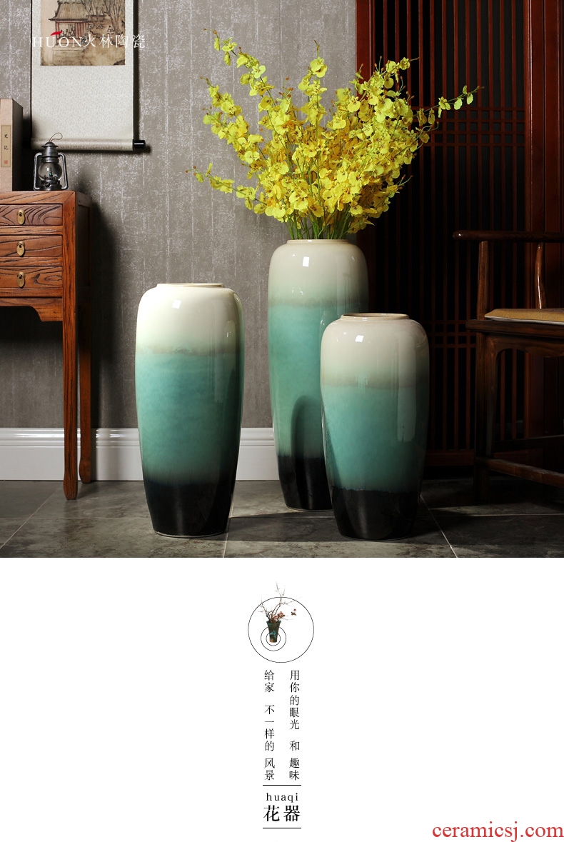 European furnishing articles vase household ceramic wine sitting room of large vase creative China large Roman column planter - 567061199323