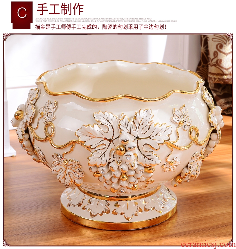 Jingdezhen art large vase simulation dry flower adornment furnishing articles sitting room be born Chinese flower arranging creative ceramics - 560969146823