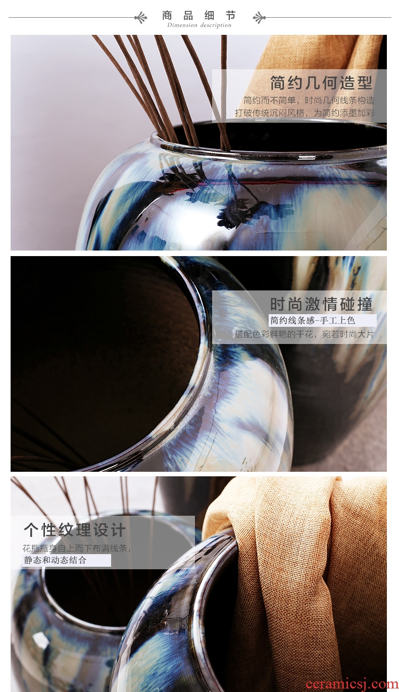 Jingdezhen ceramic glaze hand - made porcelain landing big vase under the classical modern hotel sitting room place - 523293332633