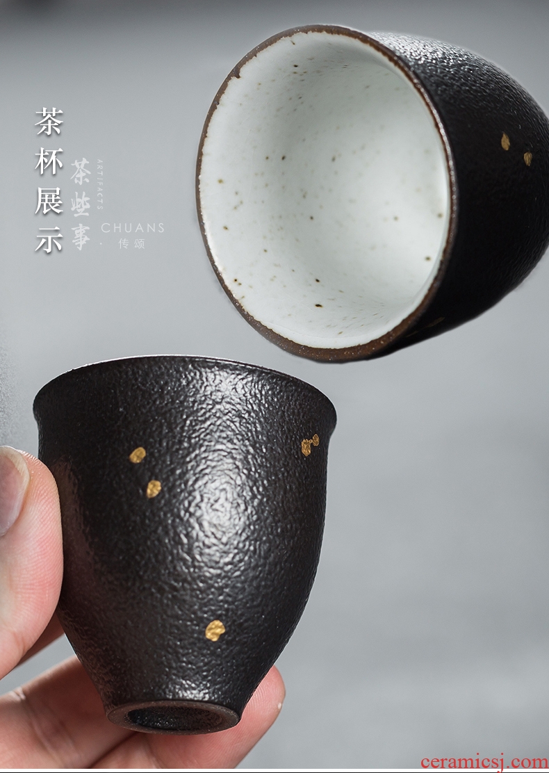 Famed creative coarse pottery kung fu tea set a complete set of restoring ancient ways of household ceramic teapot teacup tea tea taking