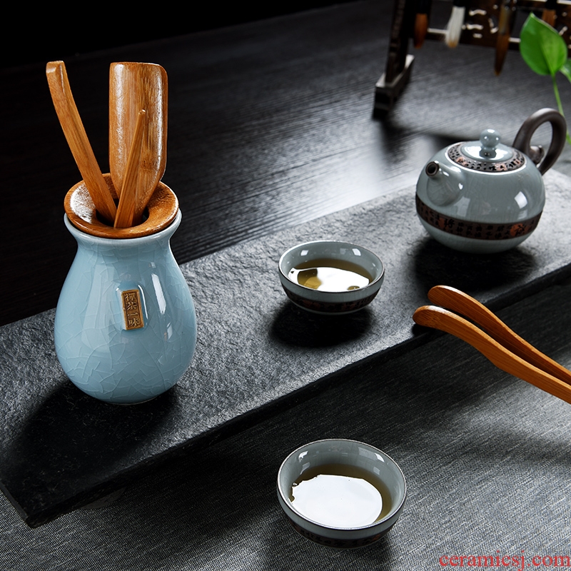 Famed brother kung fu tea set parts of a complete set of ceramic kiln anaglyph tea six gentleman's tea art ChaGa TSP suits