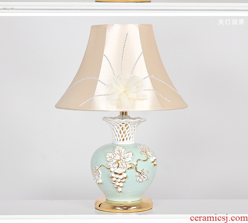 Ceramic lamp LED lamp of bedroom the head of a bed creative contracted sitting room decorate the study move T239 warm light lamp