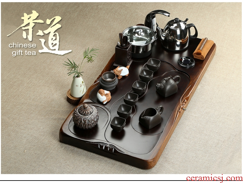 Friend is real wood, the whole piece of ebony brother your up up ceramic tea sets tea tray was kung fu tea tea table
