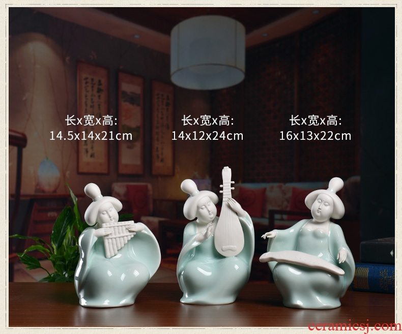 Oriental soil Chinese traditional ladies ceramic furnishing articles/home decoration tang dehua manual sculpture art the ci-poetry