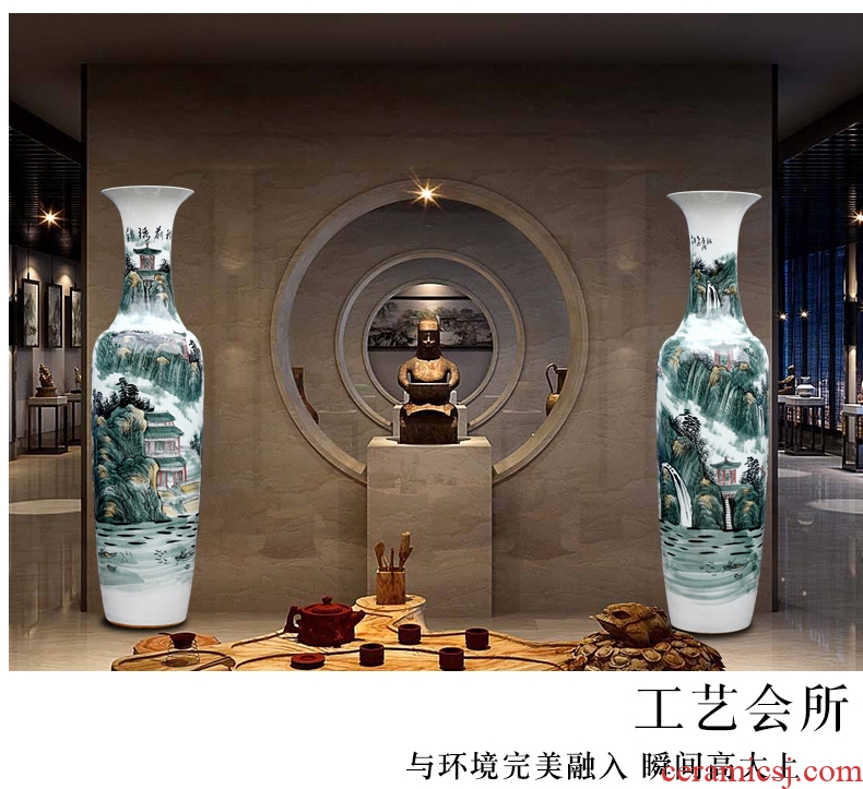 Color glaze up ceramic floor vase vase stylish sitting room hotel villa place large vases, flower arrangement - 542251376006