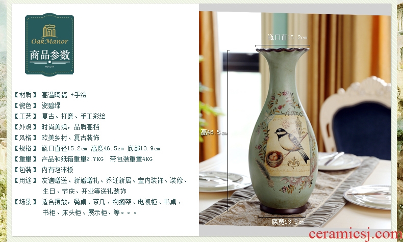 Jingdezhen ceramics hand - made bright future of large vases, sitting room adornment is placed hotel opening gifts - 19828198491