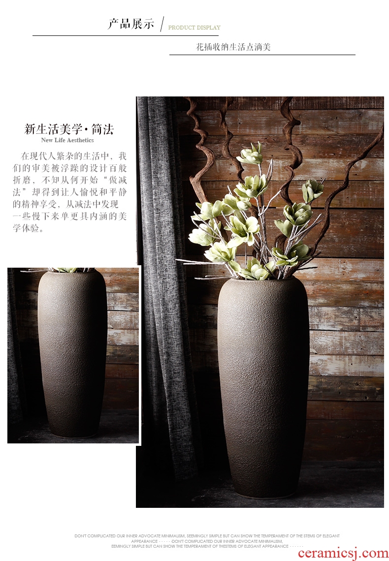 American home sitting room TV ark adornment ceramic art big vase pink green foliage grain vase - 559465652647