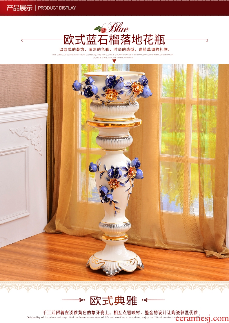 Jingdezhen ceramics 1 meters above the landing of blue and white porcelain vase sitting room hotel decoration furnishing articles - 557851976872