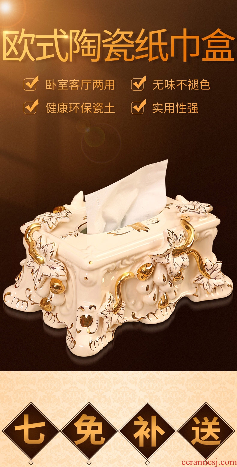 Vatican Sally 's ceramic tissue box key-2 luxury European - style household smoke box sitting room tea table decorations furnishing articles wedding gift