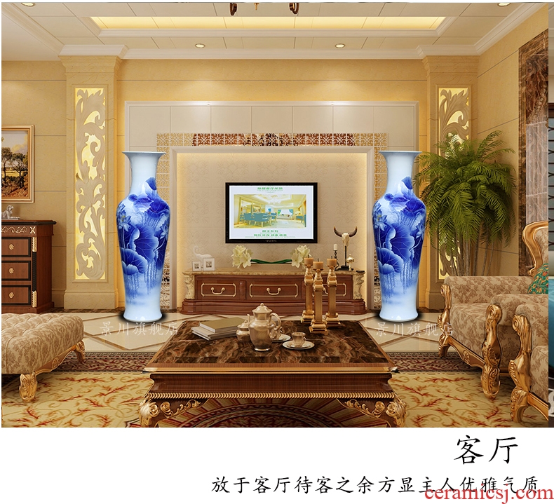 Postmodern new Chinese porcelain pot example room porch place nature science wearing small expressions using the big vase flowers, soft adornment - 544140108417