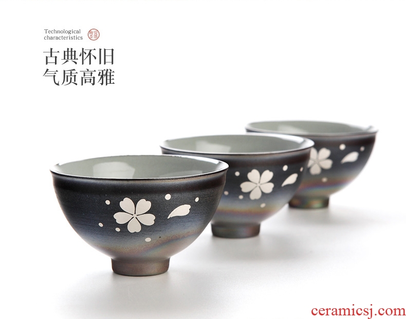 DH archaize of jingdezhen ceramic up sample tea cup kung fu masters cup single trace silver cups a cup cup