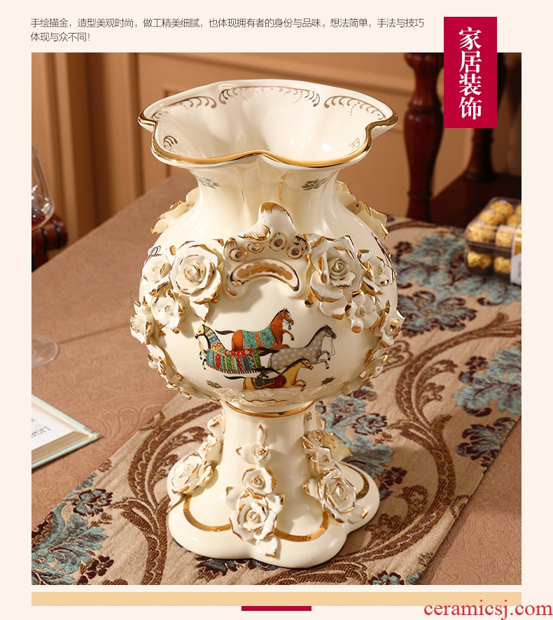 Large key-2 luxury European - style vase furnishing articles sitting room TV ark landed retro - 565565686757 home decoration ceramic arts and crafts