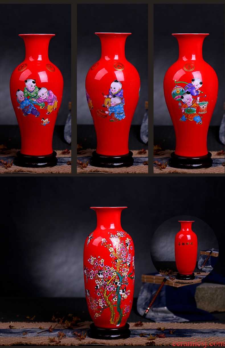 Jingdezhen ceramics hand - made archaize beaming big name plum bottle vase new Chinese flower arranging sitting room adornment is placed - 524033897606