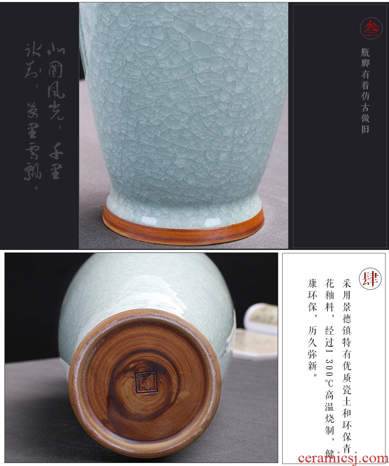 Jingdezhen ceramic craft peacock vase peony of large home sitting room hotel Chinese flower arranging act the role ofing is tasted furnishing articles - 573297162947