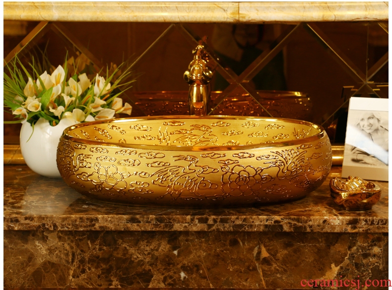 The package mail jingdezhen ceramic lavabo lavatory stage basin, art basin of The basin that wash a face - xiangyun