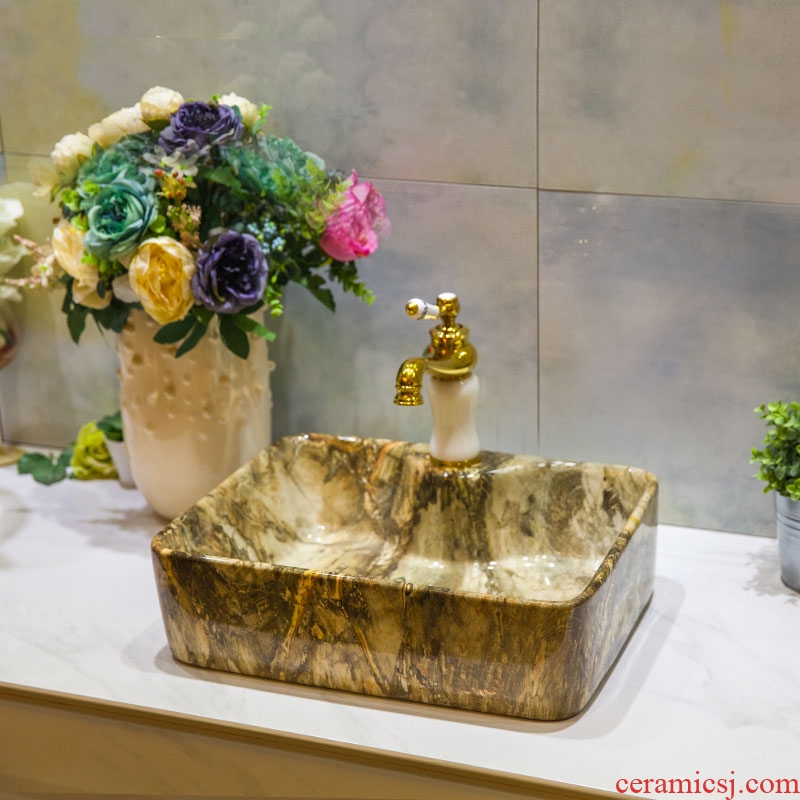 M beautiful art ceramic lavabo basin is the basin that wash a face the stage basin rectangle marble