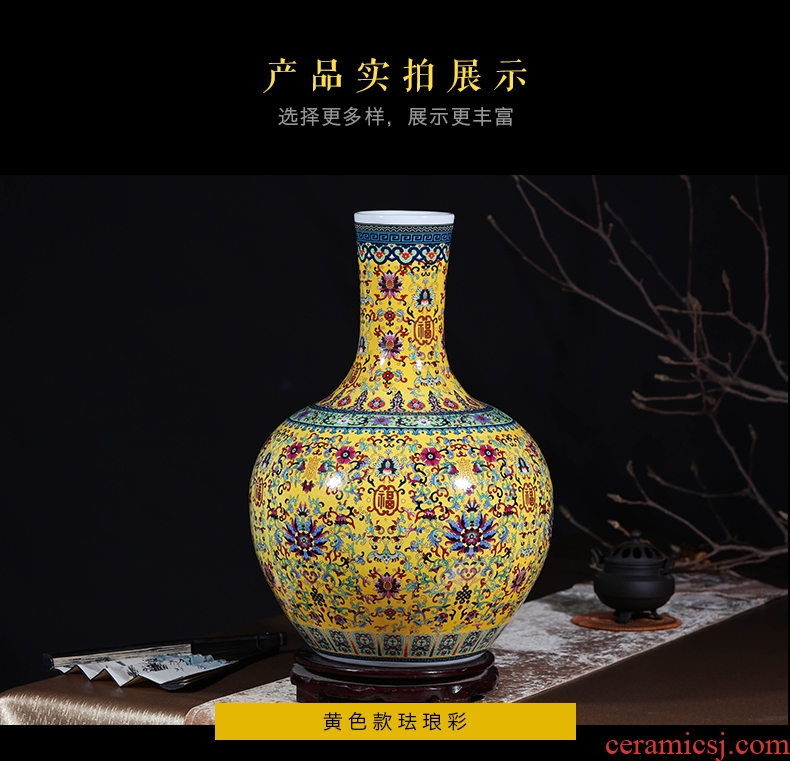 Jingdezhen ceramics of large blue and white porcelain vase sitting room open TV ark adornment of Chinese style household furnishing articles - 558761945557
