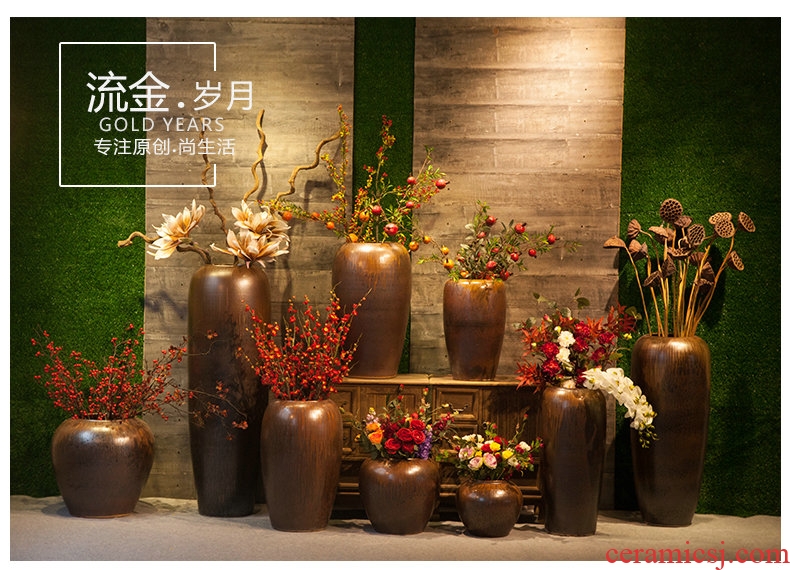 Jingdezhen ceramic large vases, garden villa decoration theme hotel furnishing articles home decoration floral outraged - 547918158047