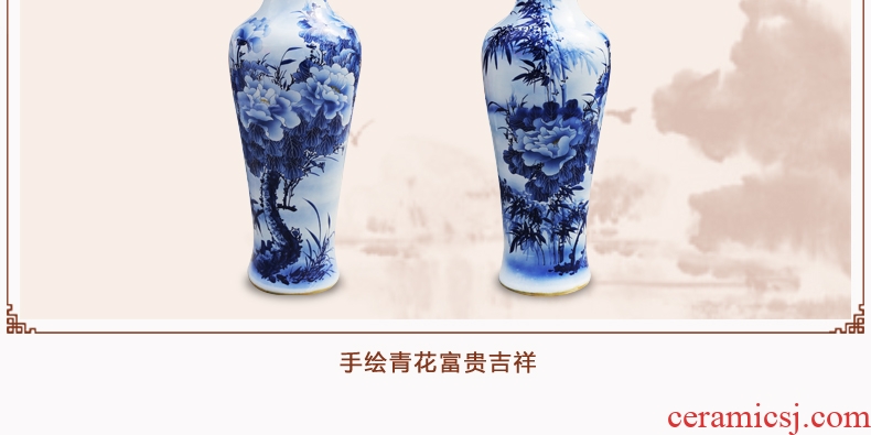 Jingdezhen ceramics crystalline glaze vase of large sitting room furniture hotel decoration decoration - 550909812056