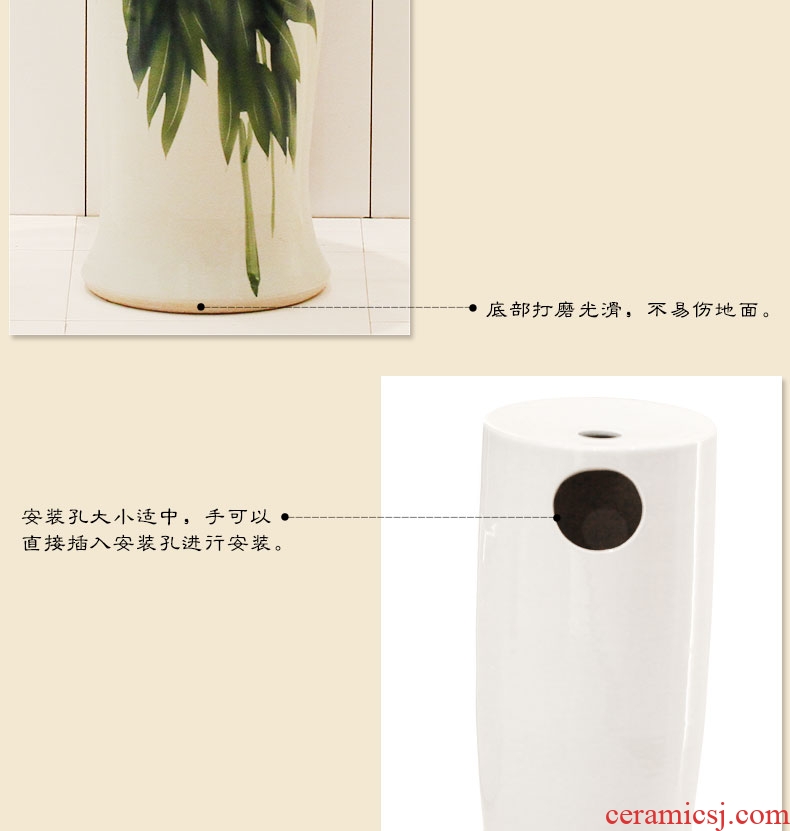 Basin one-piece stage art of jingdezhen ceramic basin balcony column basin bathroom sink