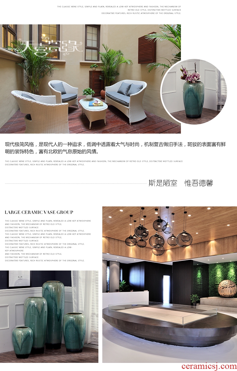 Jingdezhen ceramics three - piece vase furnishing articles flower arranging large Chinese style living room TV cabinet porch decoration - 538519501863