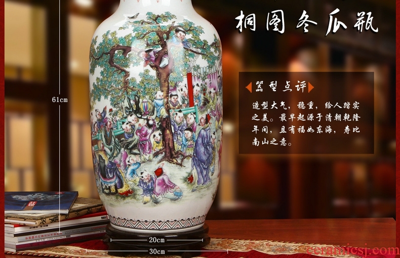 Jingdezhen ceramics archaize large general pot of blue and white porcelain vase sitting room of Chinese style household decorates porch place - 43900272088