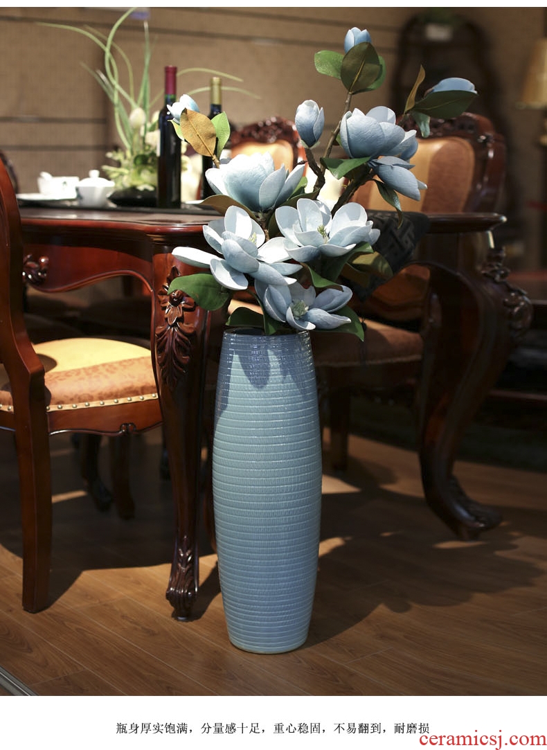Nordic vase landing, the sitting room is I and contracted dry flower arranging flowers blue ceramic furnishing articles, decorative tall TV ark - 533961985720