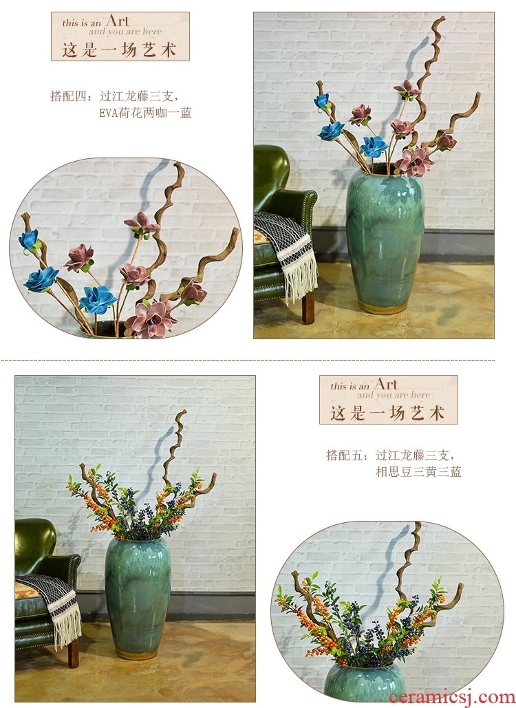 Jingdezhen ceramic large vases, garden villa decoration theme hotel furnishing articles home decoration floral outraged - 537234824282