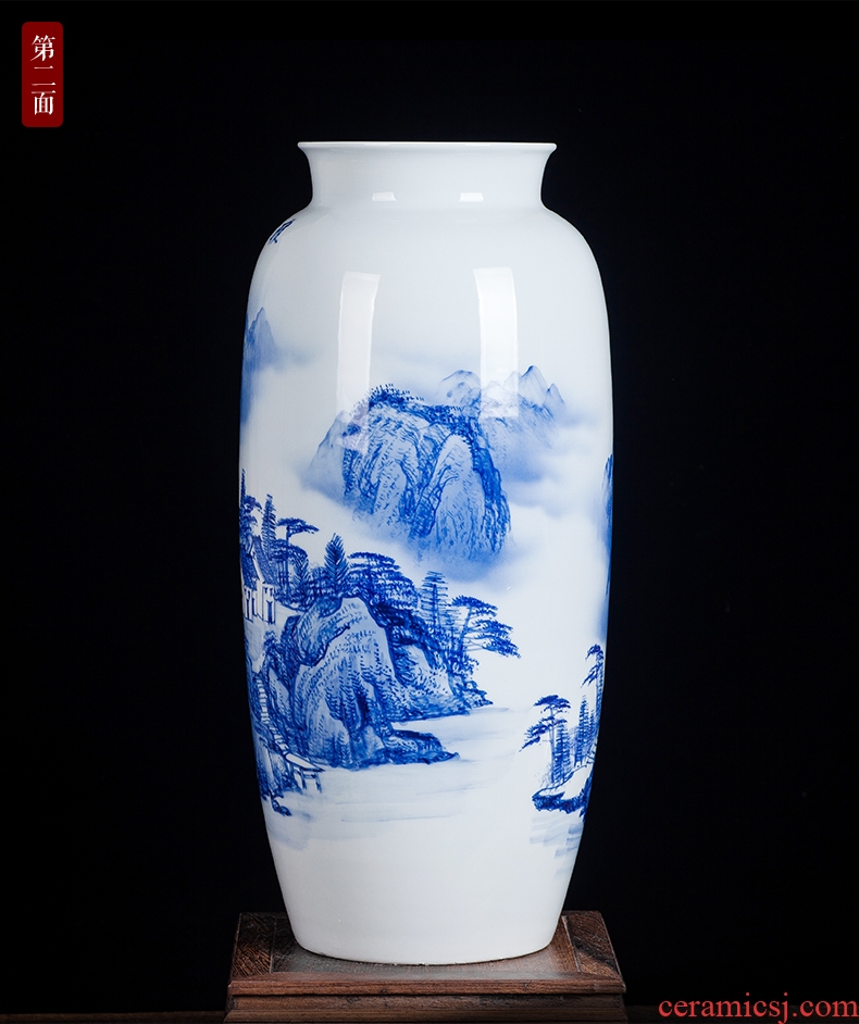 Ground vase large white living room the dried flower art I household coarse pottery Chinese ceramic POTS villa furnishing articles - 568646889736