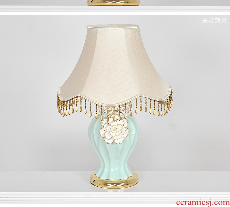 Ceramic lamp LED lamp of bedroom the head of a bed the study move sitting room adornment lamp creative manual up phnom penh pinch flower