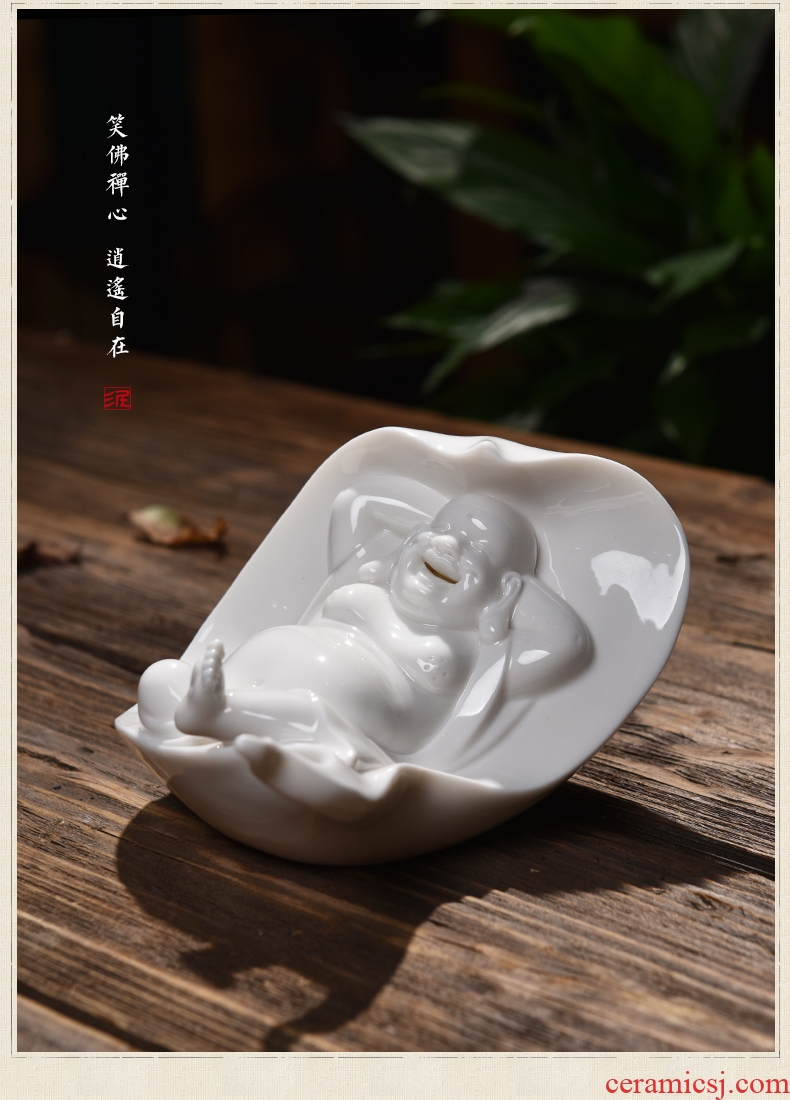 The east mud Chinese zen maitreya furnishing articles home sitting room dehua white porcelain ceramics handicraft/music