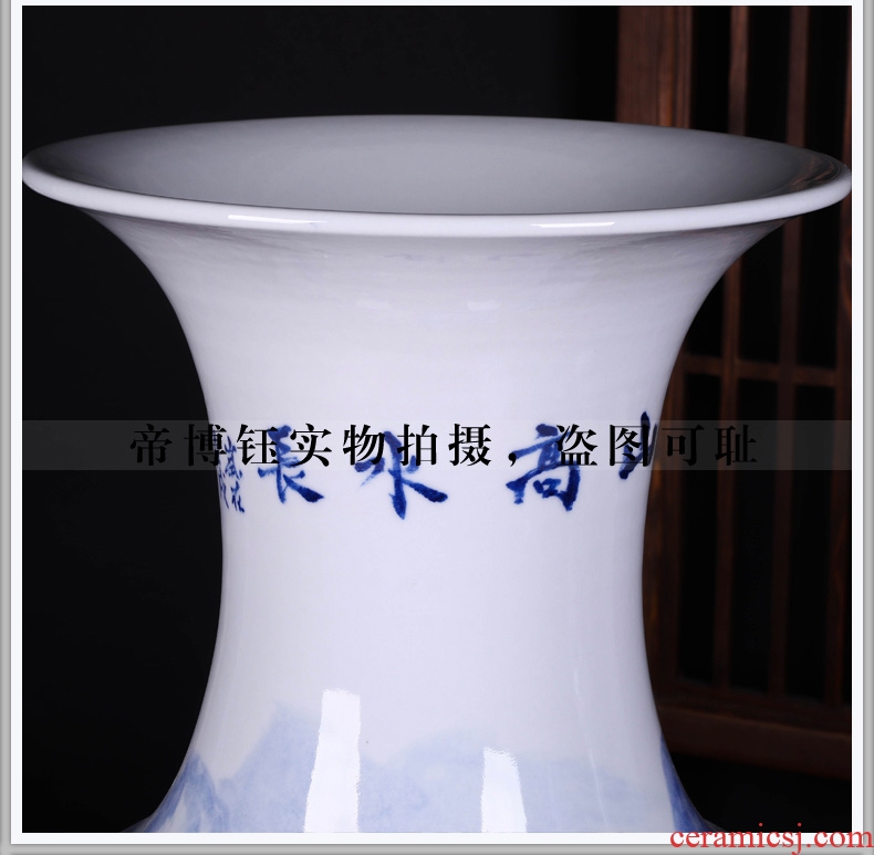 Jingdezhen ceramics high Chinese blue and white landscape painting craft vase of large sitting room adornment is placed - 567832009287